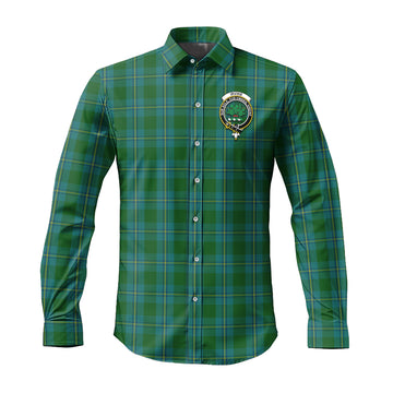 Irvine of Bonshaw Tartan Long Sleeve Button Up Shirt with Family Crest