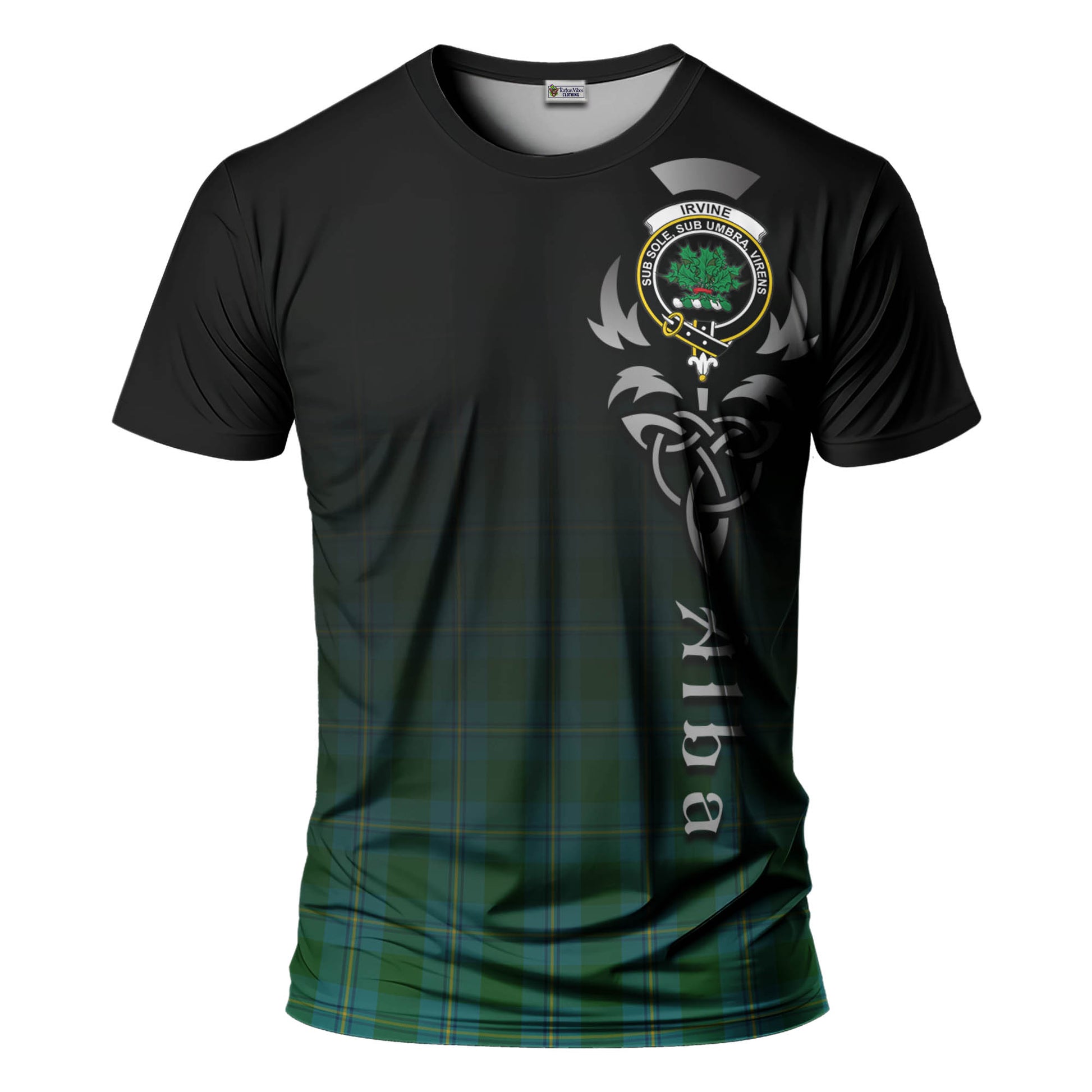 Tartan Vibes Clothing Irvine of Bonshaw Tartan T-Shirt Featuring Alba Gu Brath Family Crest Celtic Inspired