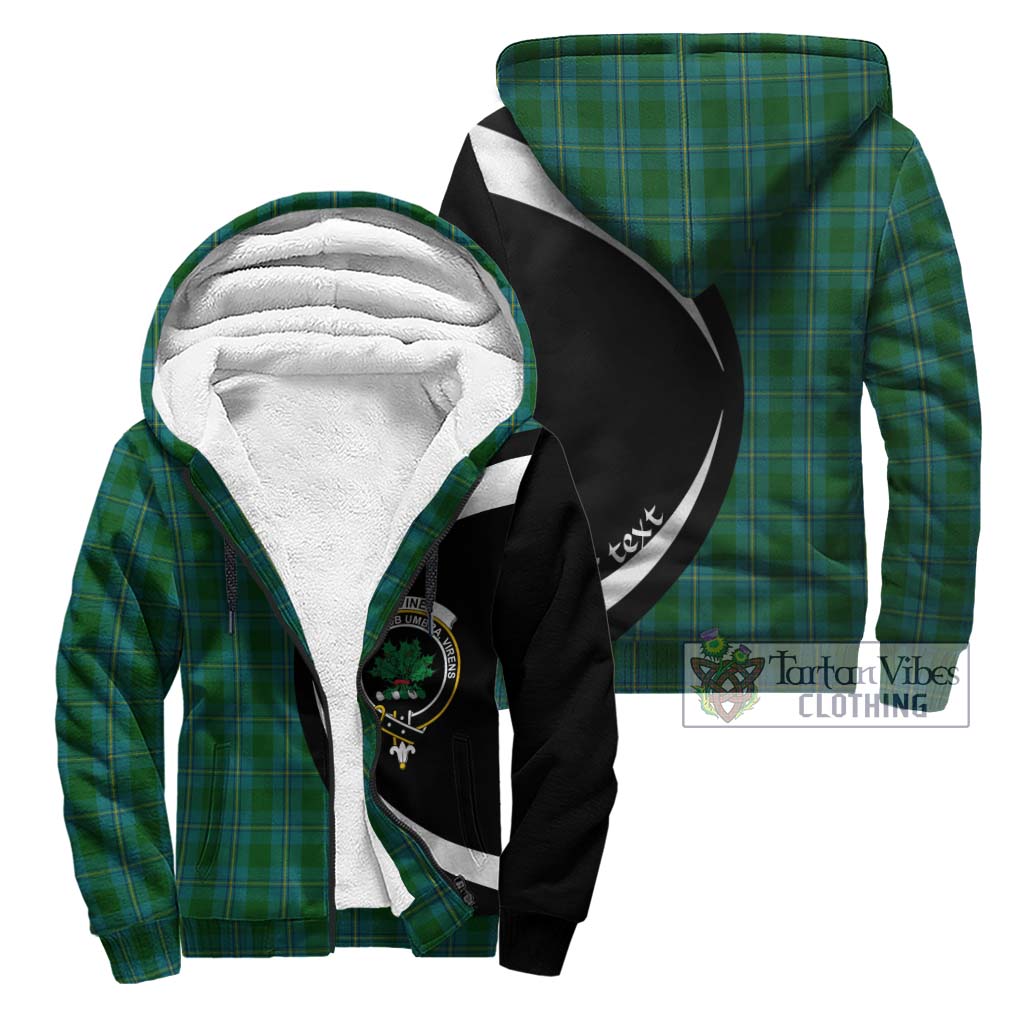 Irvine of Bonshaw Tartan Sherpa Hoodie with Family Crest Circle Style Unisex - Tartan Vibes Clothing