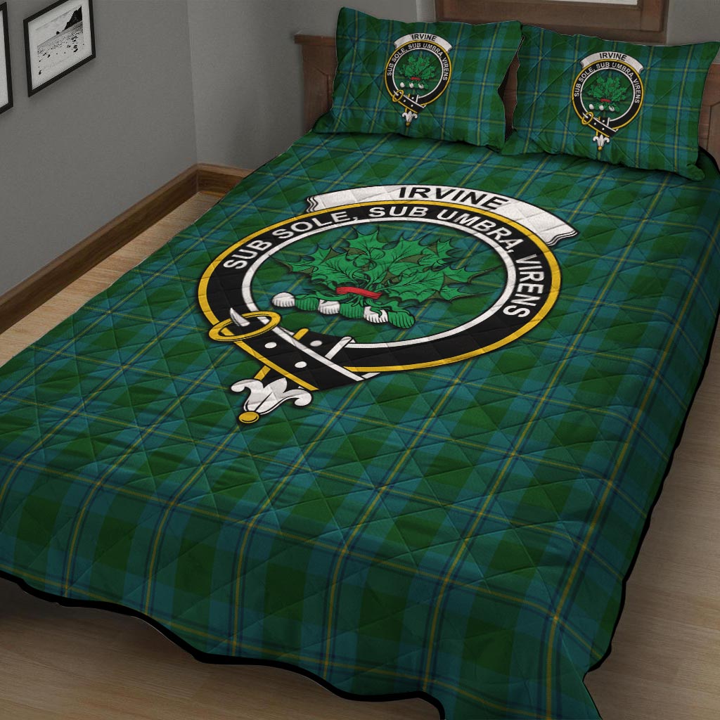 Irvine of Bonshaw Tartan Quilt Bed Set with Family Crest - Tartan Vibes Clothing