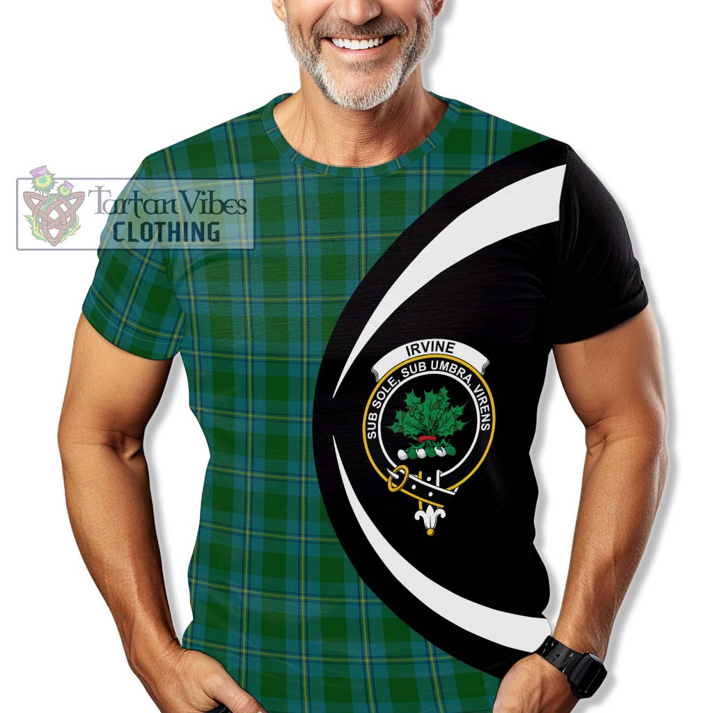 Tartan Vibes Clothing Irvine of Bonshaw Tartan T-Shirt with Family Crest Circle Style