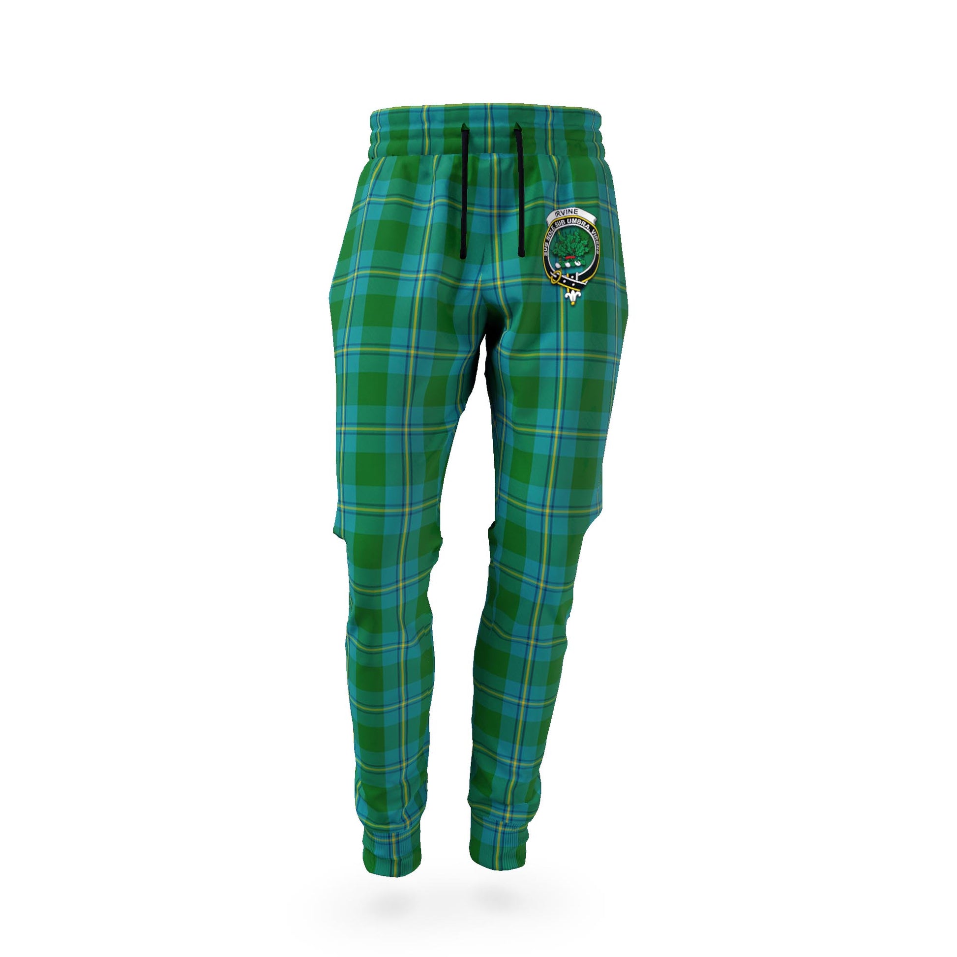 Irvine of Bonshaw Tartan Joggers Pants with Family Crest - Tartan Vibes Clothing