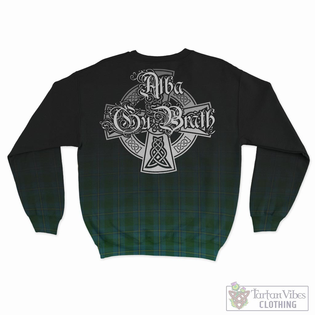 Tartan Vibes Clothing Irvine of Bonshaw Tartan Sweatshirt Featuring Alba Gu Brath Family Crest Celtic Inspired