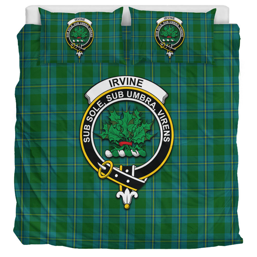 Irvine of Bonshaw Tartan Bedding Set with Family Crest UK Bedding Set UK Super King 104*94 inch - Tartan Vibes Clothing