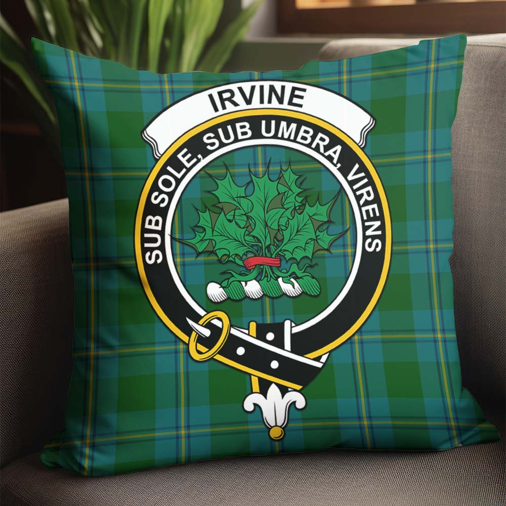 Irvine of Bonshaw Tartan Pillow Cover with Family Crest - Tartanvibesclothing