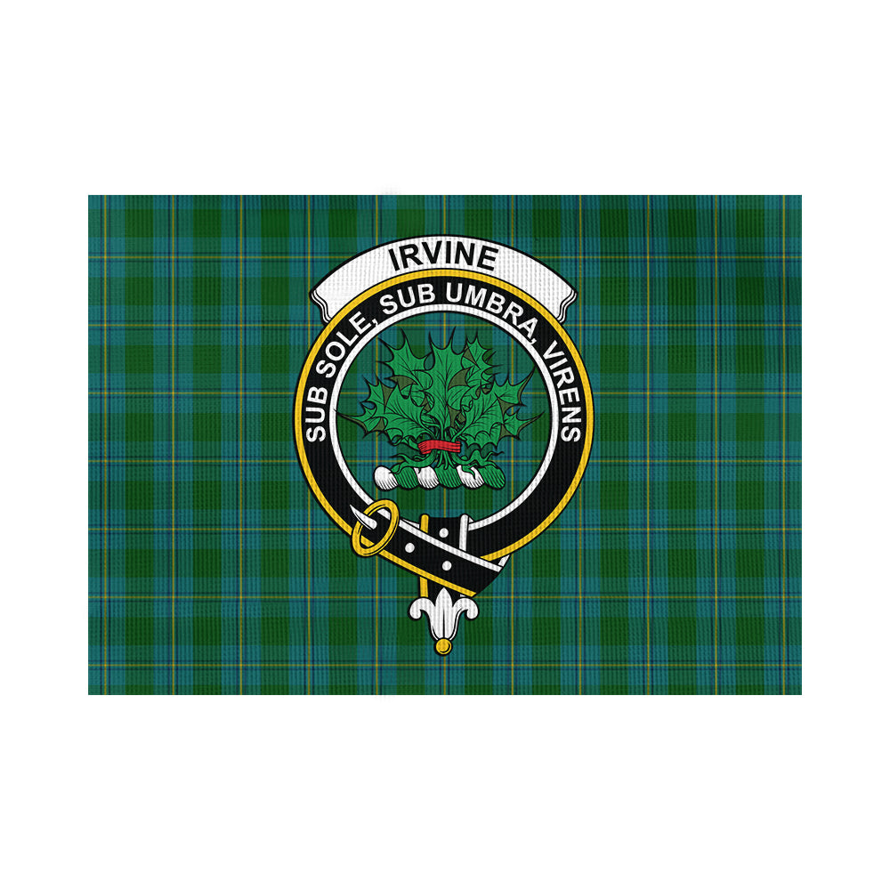 irvine-of-bonshaw-tartan-flag-with-family-crest