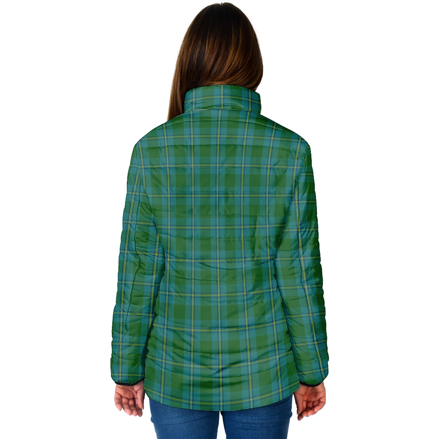 Irvine of Bonshaw Tartan Padded Jacket with Family Crest - Tartan Vibes Clothing