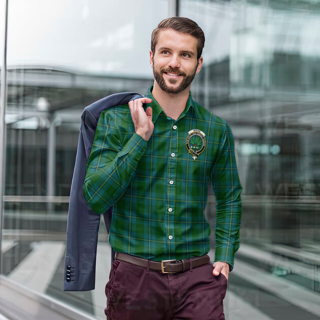 irvine-of-bonshaw-tartan-long-sleeve-button-up-shirt-with-family-crest