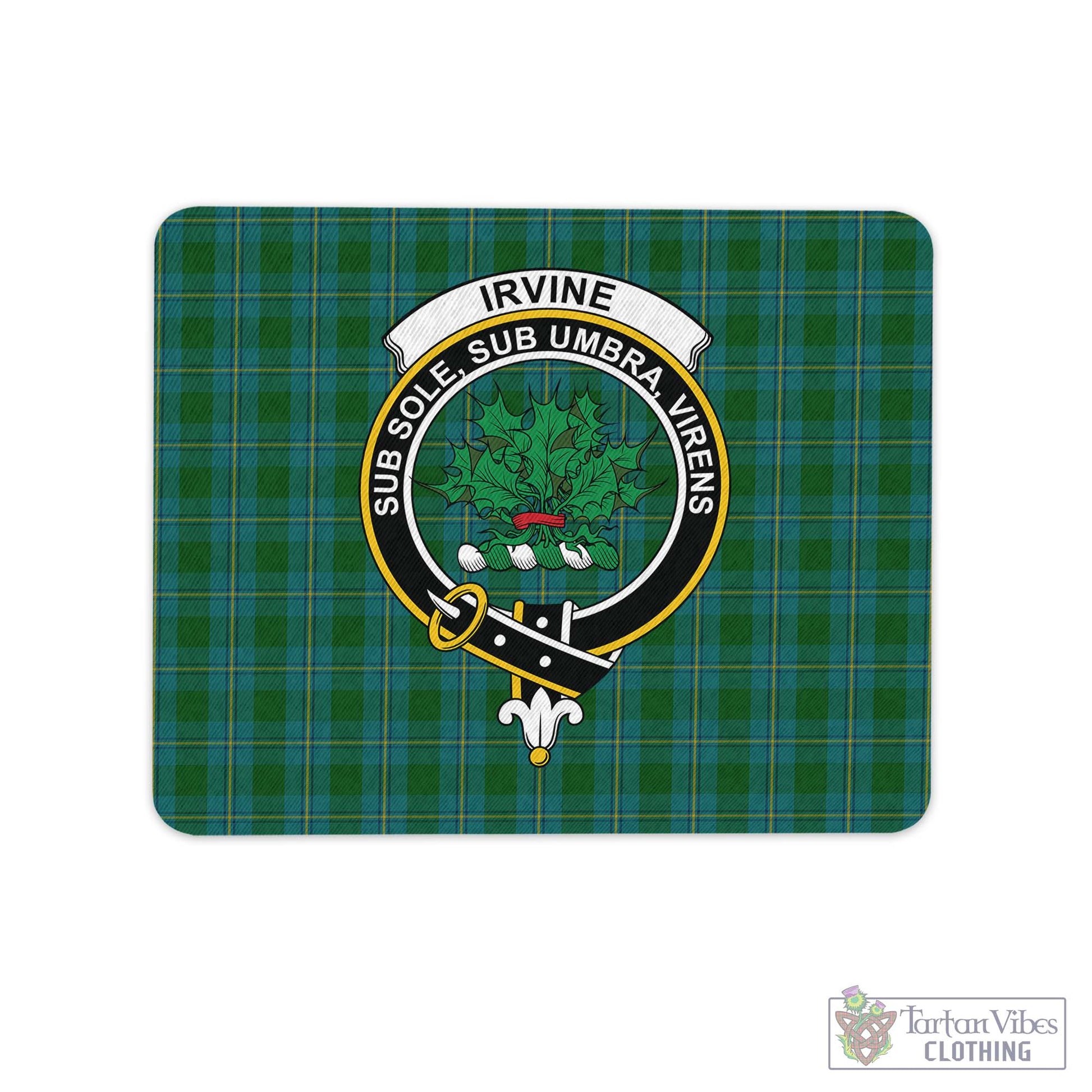 Tartan Vibes Clothing Irvine of Bonshaw Tartan Mouse Pad with Family Crest