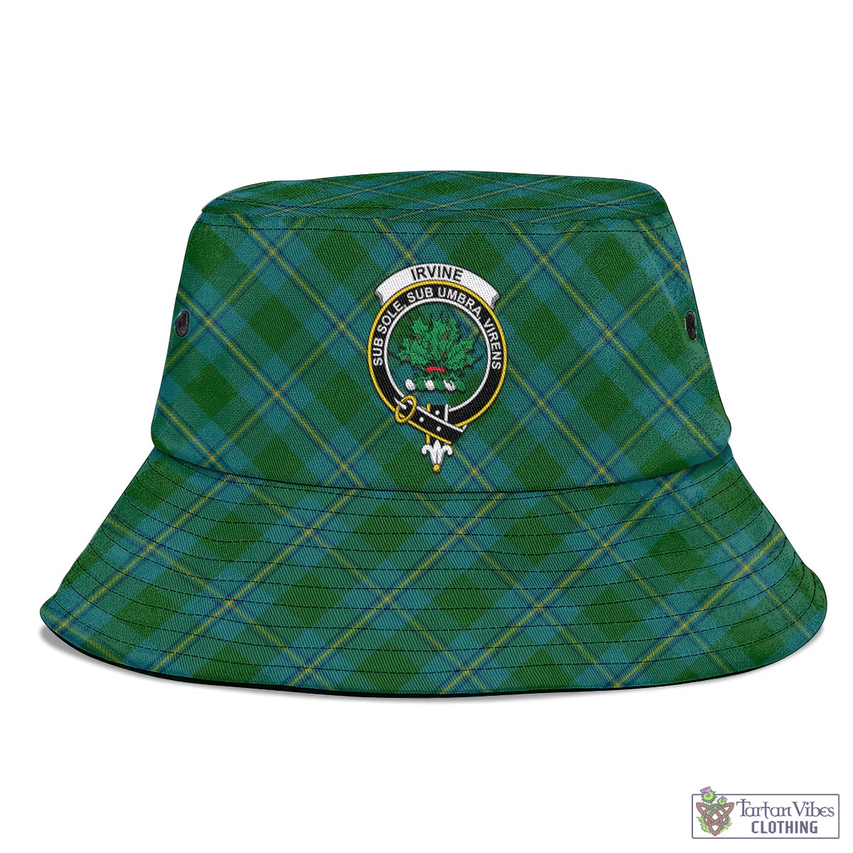 Tartan Vibes Clothing Irvine of Bonshaw Tartan Bucket Hat with Family Crest