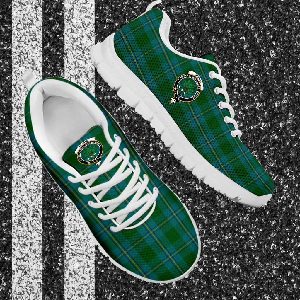 Irvine of Bonshaw Tartan Sneakers with Family Crest - Tartan Vibes Clothing