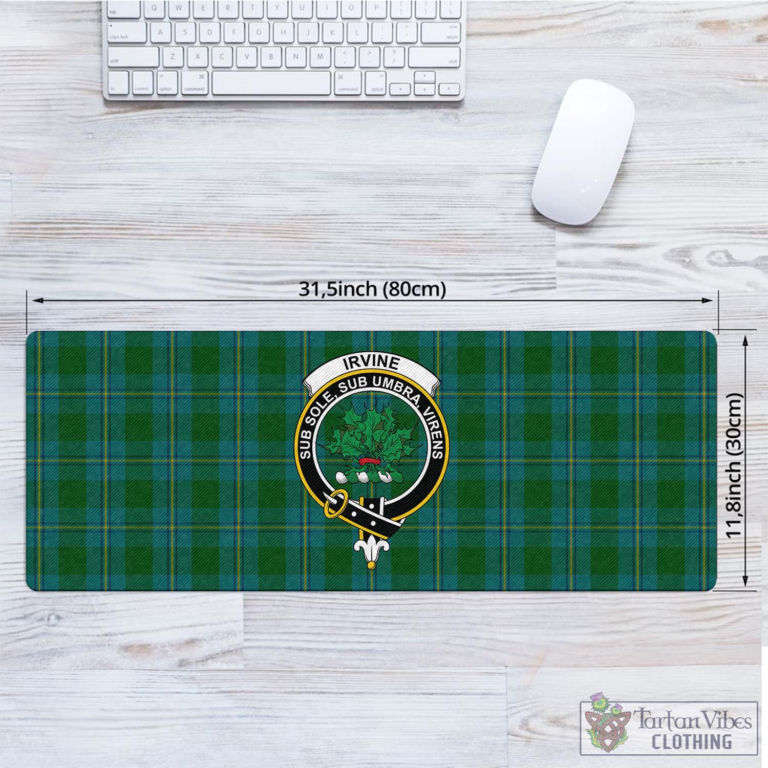 Tartan Vibes Clothing Irvine of Bonshaw Tartan Mouse Pad with Family Crest