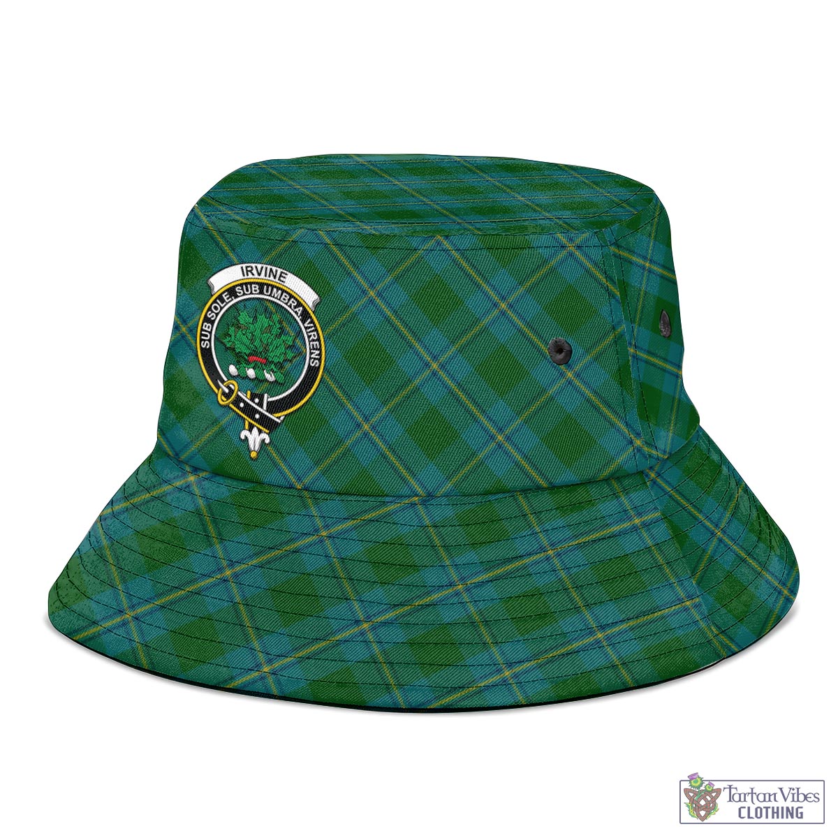 Tartan Vibes Clothing Irvine of Bonshaw Tartan Bucket Hat with Family Crest