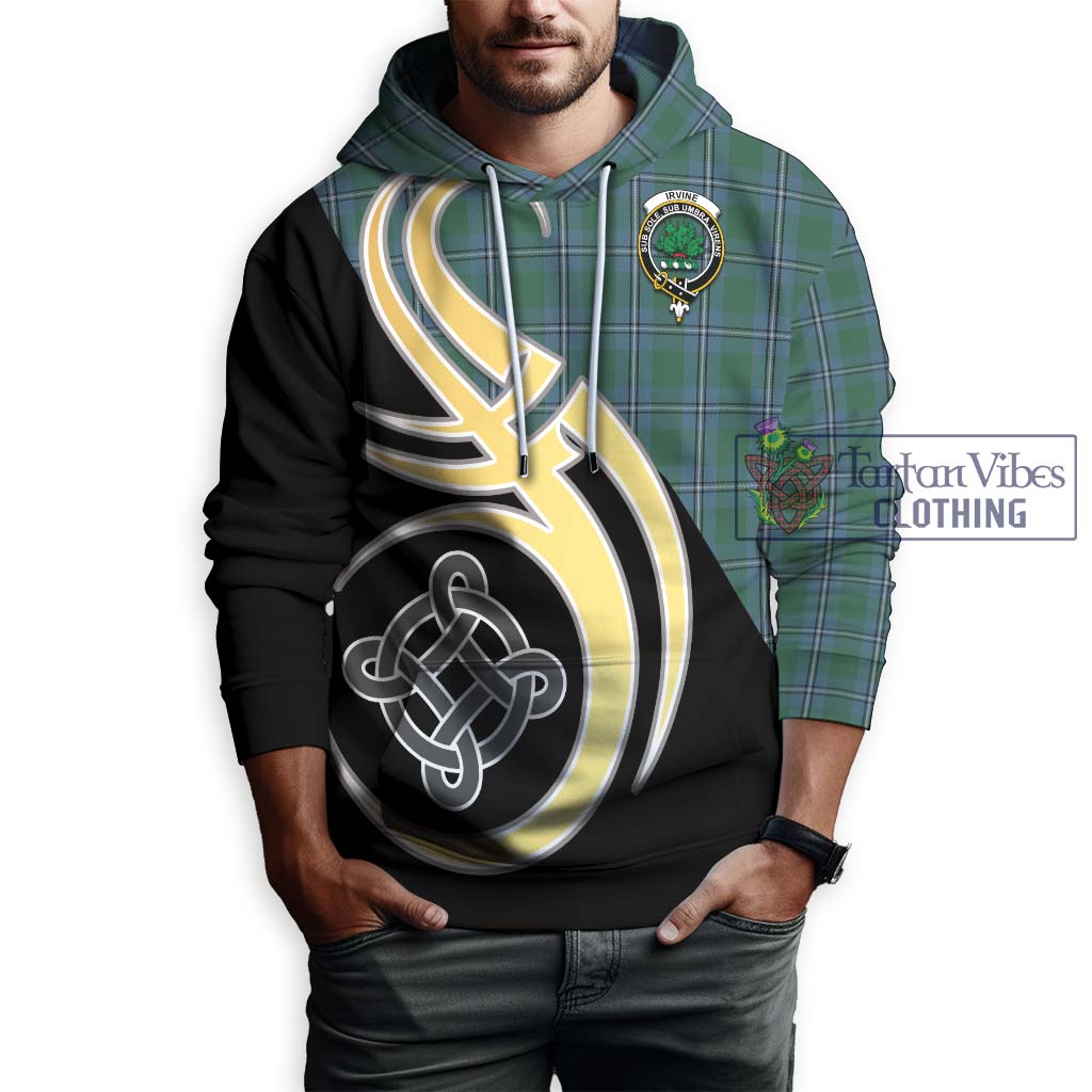 Irvine of Drum Tartan Hoodie with Family Crest and Celtic Symbol Style Zip Hoodie - Tartan Vibes Clothing