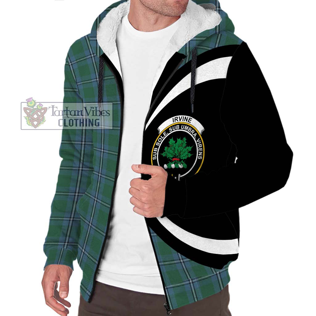 Irvine of Drum Tartan Sherpa Hoodie with Family Crest Circle Style Unisex S - Tartan Vibes Clothing