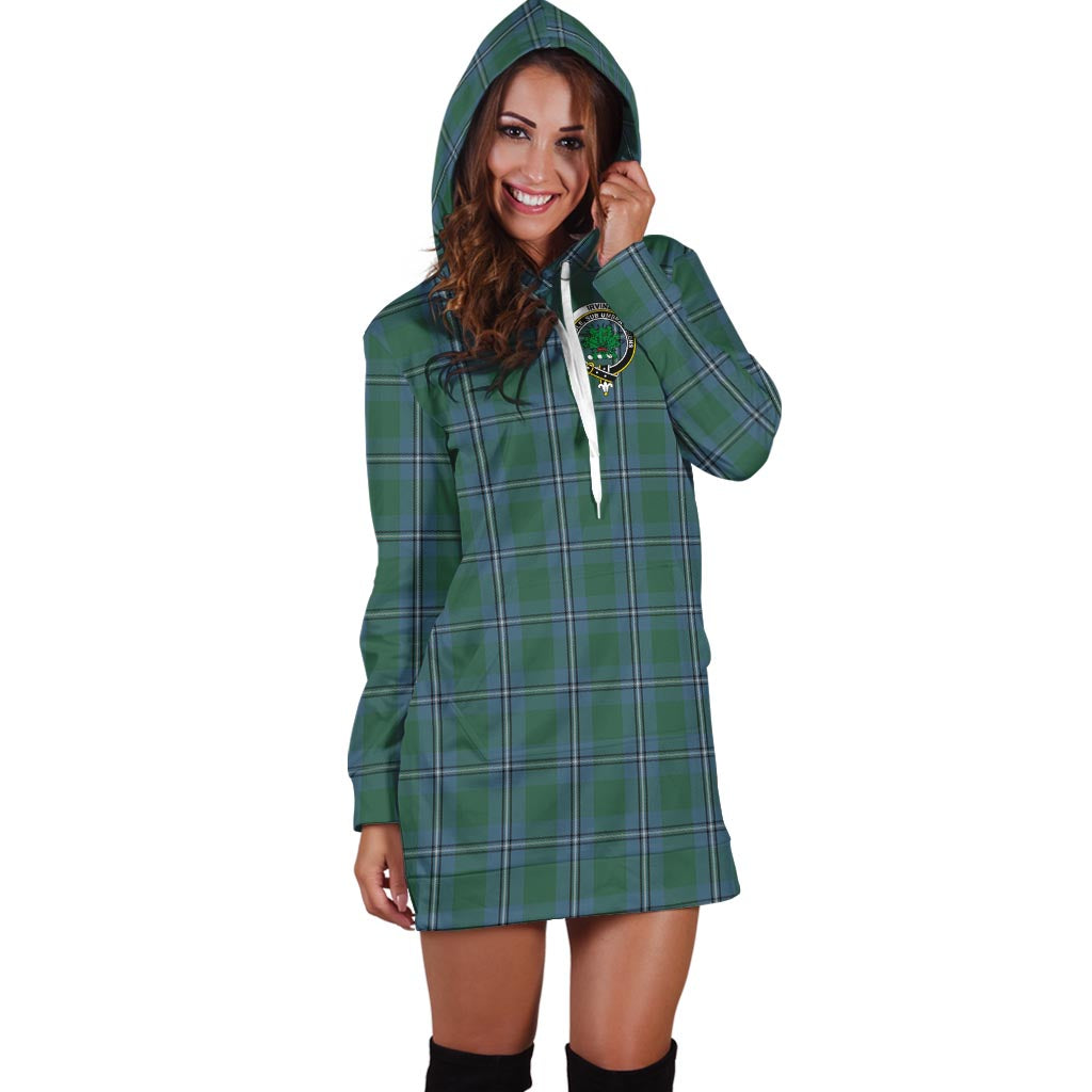 Irvine of Drum Tartan Hoodie Dress with Family Crest - Tartan Vibes Clothing