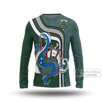 Irvine of Drum Tartan Long Sleeve T-Shirt with Epic Bagpipe Style