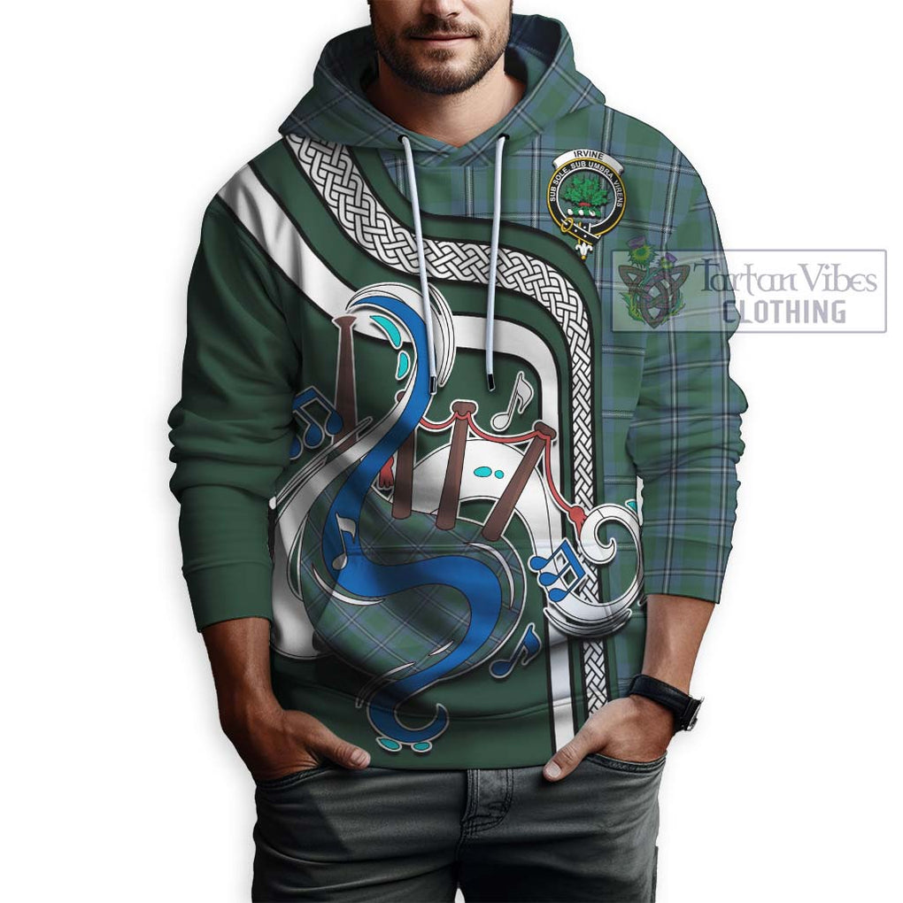 Irvine of Drum Tartan Hoodie with Epic Bagpipe Style Zip Hoodie - Tartanvibesclothing Shop