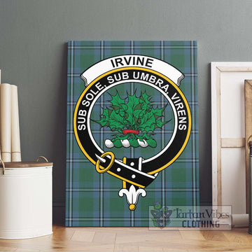 Irvine of Drum Tartan Canvas Print Wall Art with Family Crest