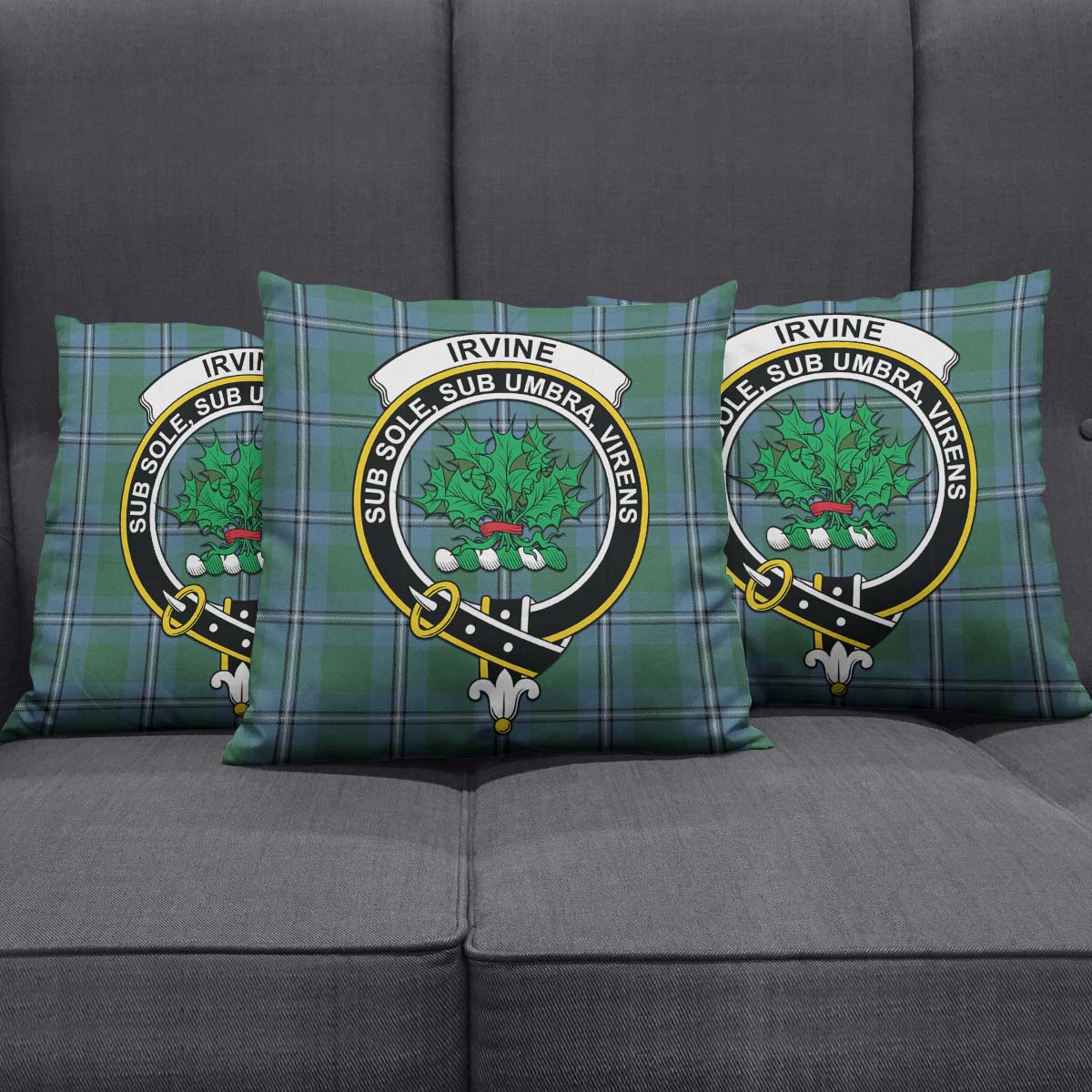 Irvine of Drum Tartan Pillow Cover with Family Crest Square Pillow Cover - Tartanvibesclothing