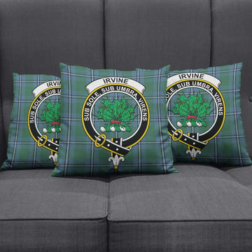 Irvine of Drum Tartan Pillow Cover with Family Crest