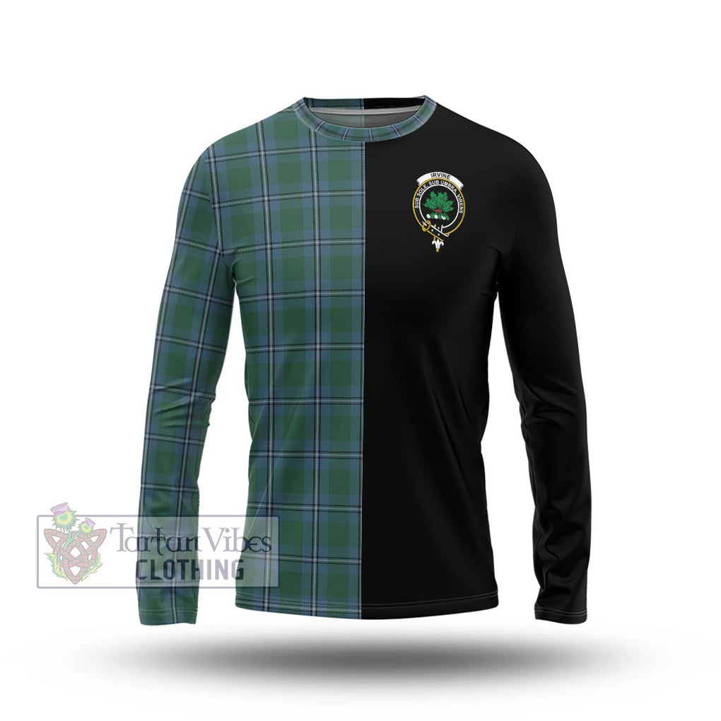 Irvine of Drum Tartan Long Sleeve T-Shirt with Family Crest and Half Of Me Style Unisex - Tartanvibesclothing Shop