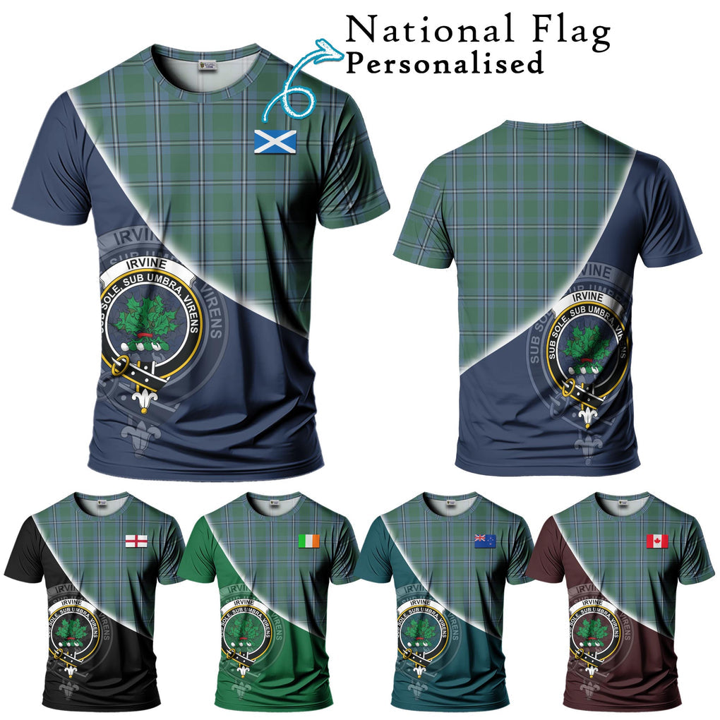 Irvine of Drum Tartan T-Shirt with Personalised National Flag and Family Crest Half Style Kid's Shirt - Tartanvibesclothing Shop