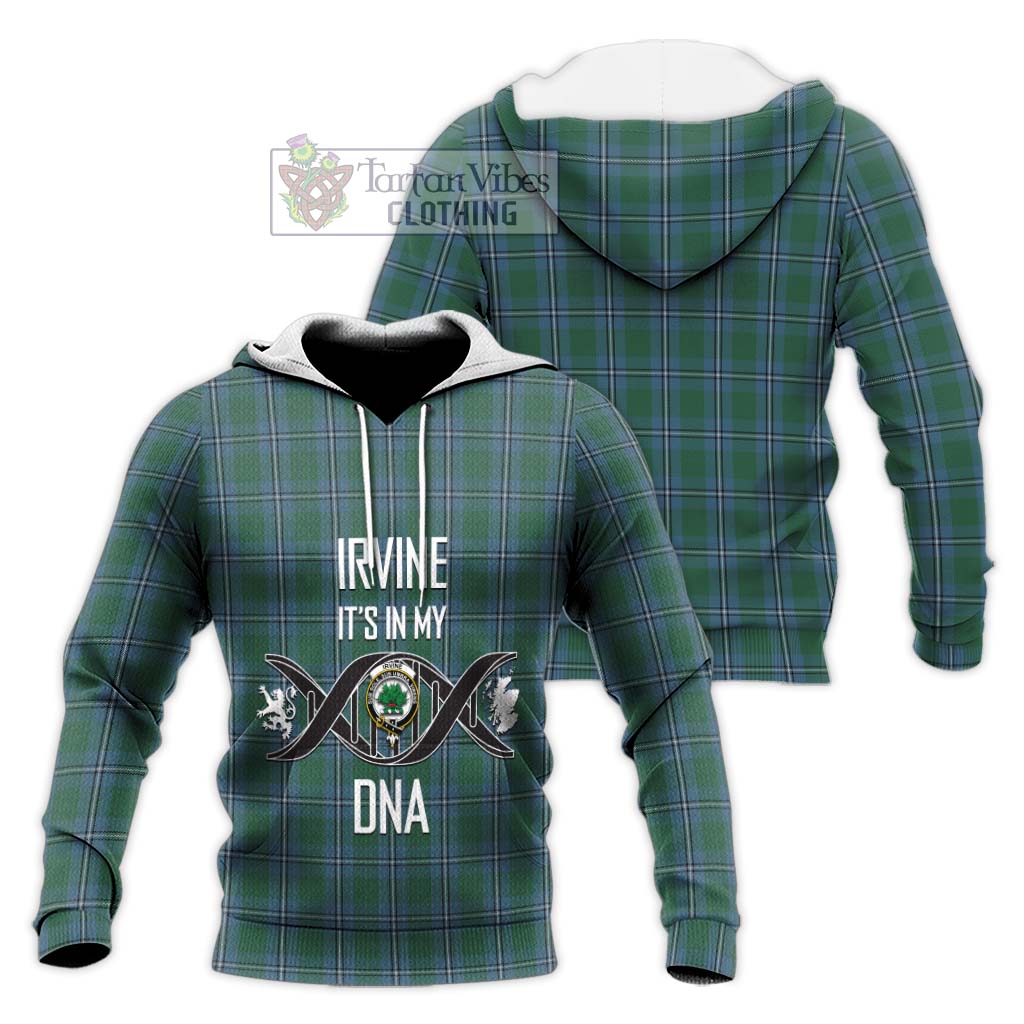 Tartan Vibes Clothing Irvine of Drum Tartan Knitted Hoodie with Family Crest DNA In Me Style