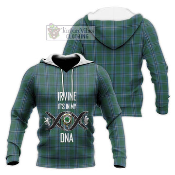 Irvine of Drum Tartan Knitted Hoodie with Family Crest DNA In Me Style