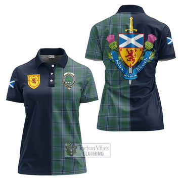 Irvine of Drum Tartan Women's Polo Shirt Alba with Scottish Lion Royal Arm Half Style