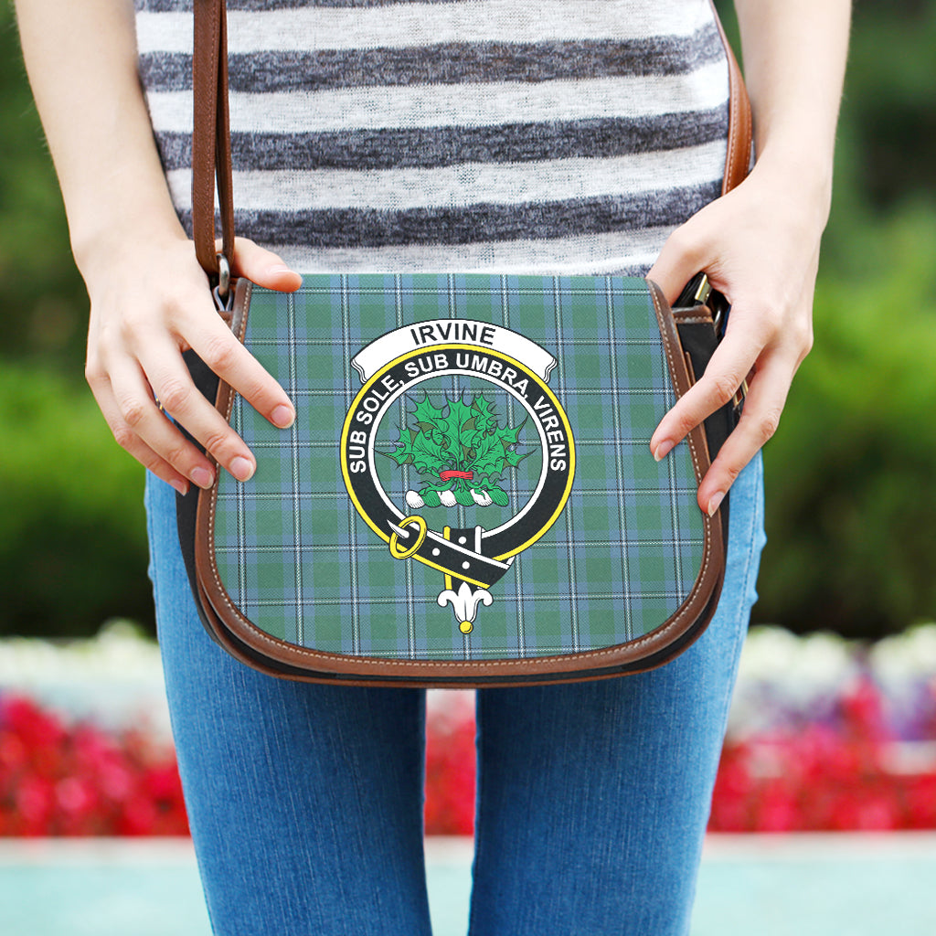 Irvine of Drum Tartan Saddle Bag with Family Crest One Size - Tartan Vibes Clothing