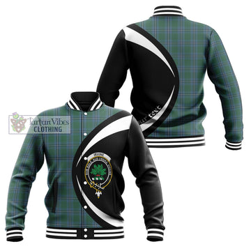 Irvine of Drum Tartan Baseball Jacket with Family Crest Circle Style