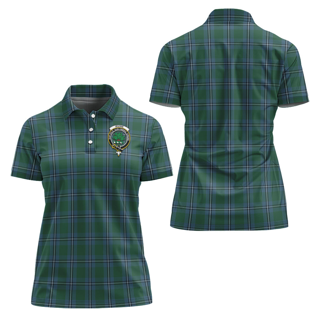 Irvine of Drum Tartan Polo Shirt with Family Crest For Women Women - Tartan Vibes Clothing