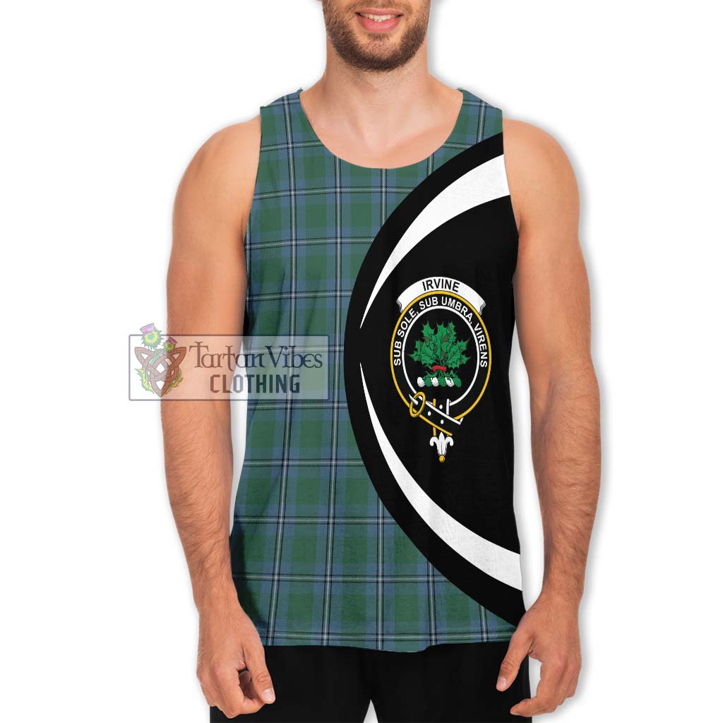 Irvine of Drum Tartan Men's Tank Top with Family Crest Circle Style Men - Tartan Vibes Clothing