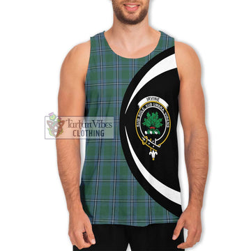 Irvine of Drum Tartan Men's Tank Top with Family Crest Circle Style