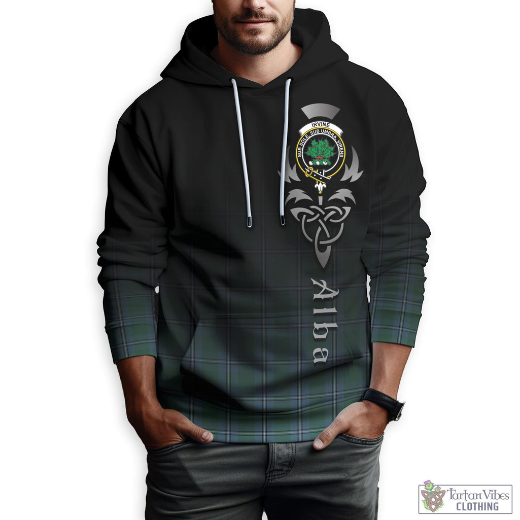 Tartan Vibes Clothing Irvine of Drum Tartan Hoodie Featuring Alba Gu Brath Family Crest Celtic Inspired