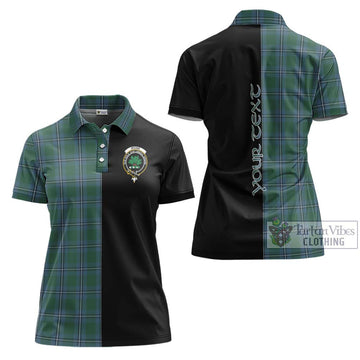 Irvine of Drum Tartan Women's Polo Shirt with Family Crest and Half Of Me Style