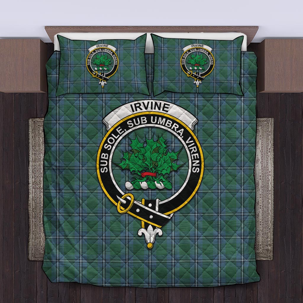 Irvine of Drum Tartan Quilt Bed Set with Family Crest Twin - Tartan Vibes Clothing