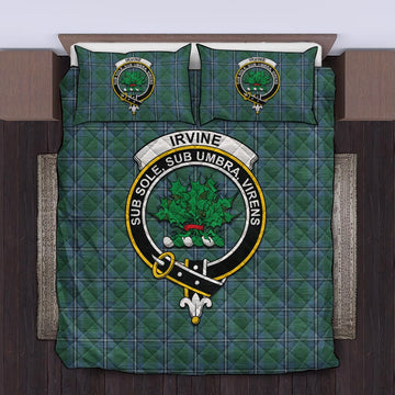 Irvine of Drum Tartan Quilt Bed Set with Family Crest