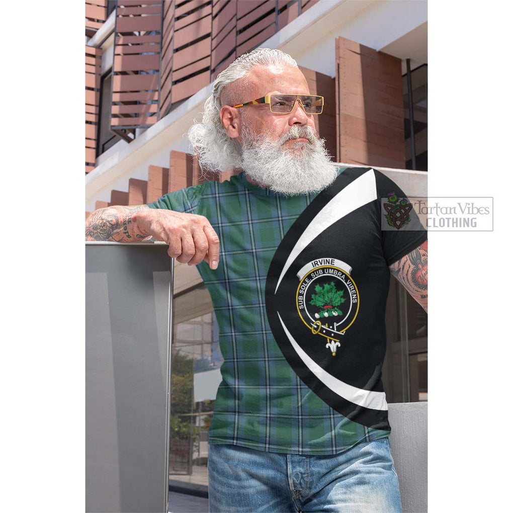 Tartan Vibes Clothing Irvine of Drum Tartan Cotton T-shirt with Family Crest Circle Style