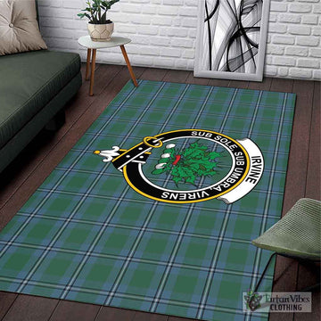 Irvine of Drum Tartan Area Rug with Family Crest