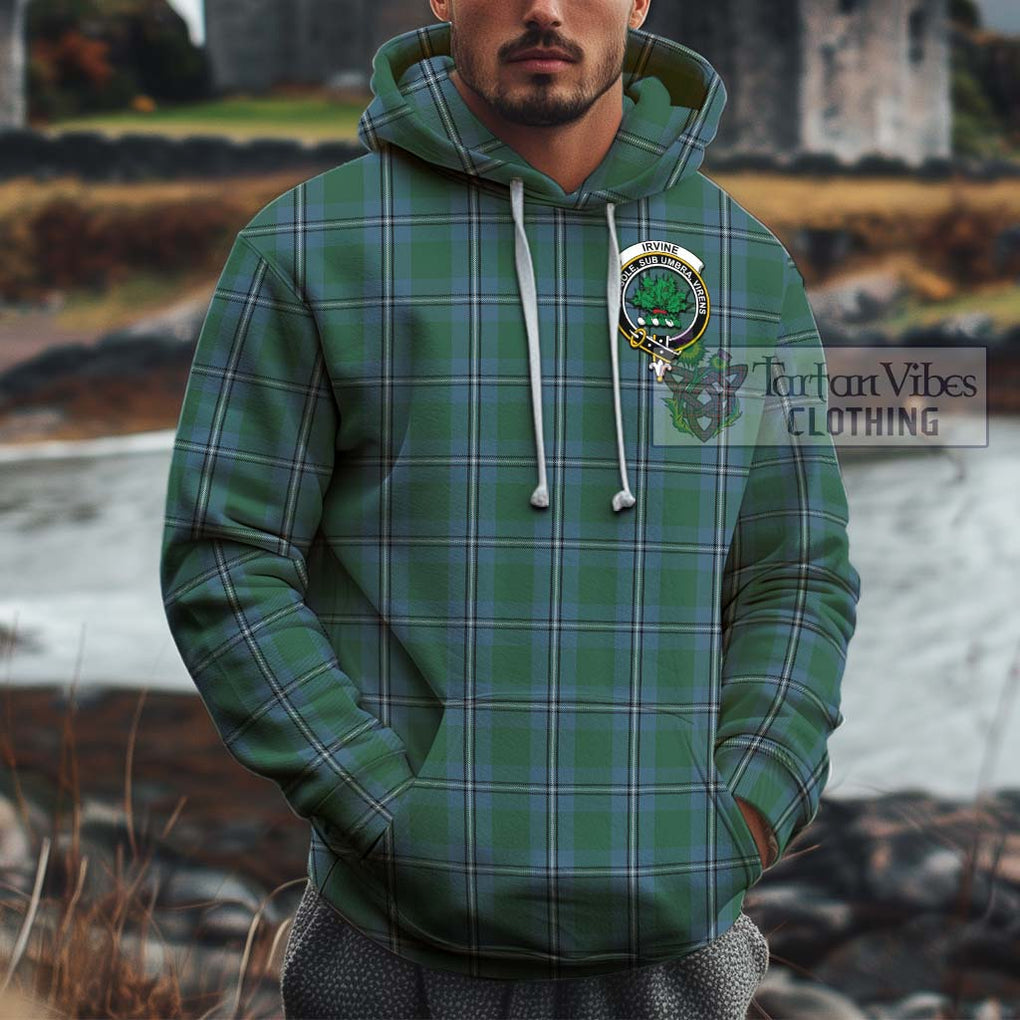 Irvine of Drum Tartan Cotton Hoodie with Family Crest Pullover Hoodie XS - Tartan Vibes Clothing