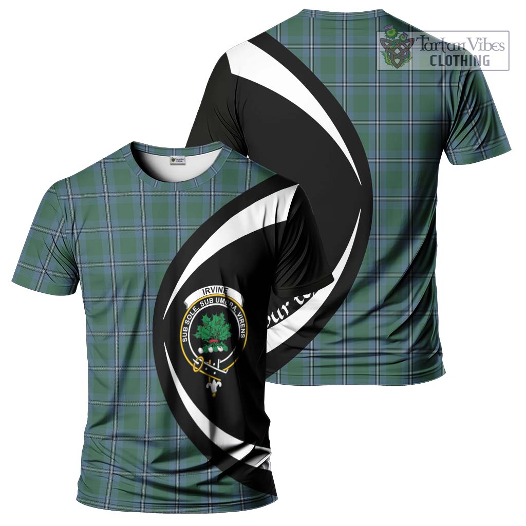 Tartan Vibes Clothing Irvine of Drum Tartan T-Shirt with Family Crest Circle Style