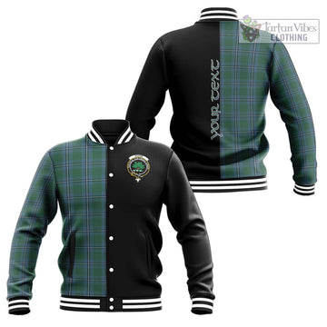 Irvine of Drum Tartan Baseball Jacket with Family Crest and Half Of Me Style