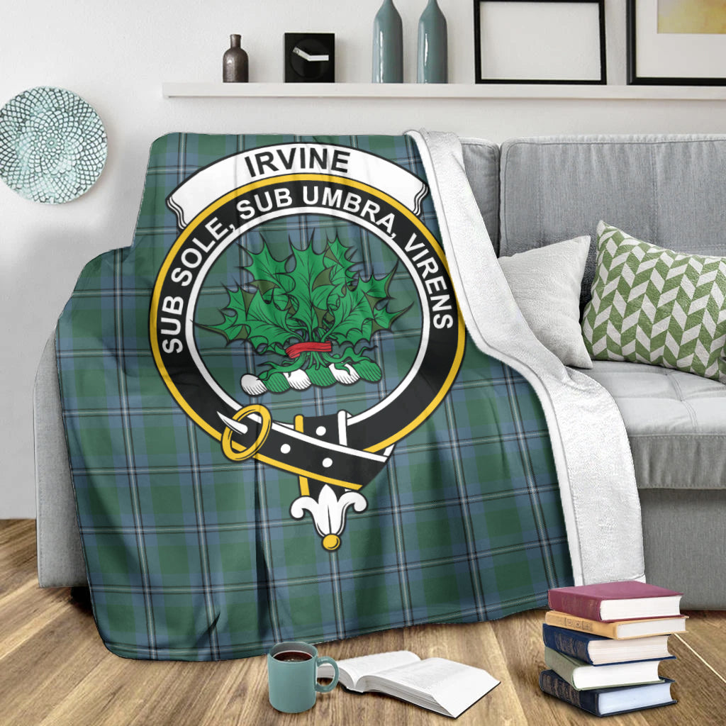 irvine-of-drum-tartab-blanket-with-family-crest