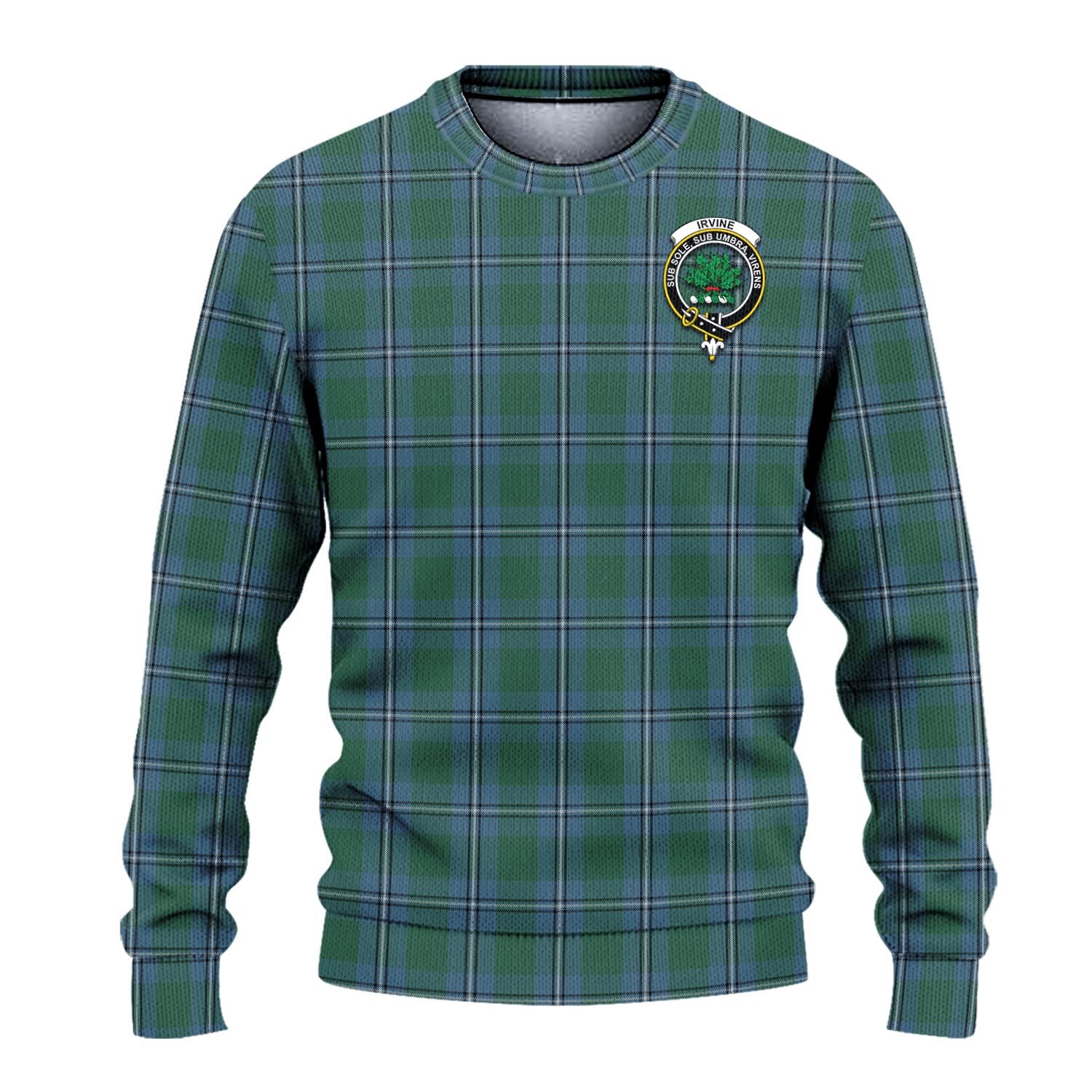 Irvine of Drum Tartan Knitted Sweater with Family Crest - Tartanvibesclothing