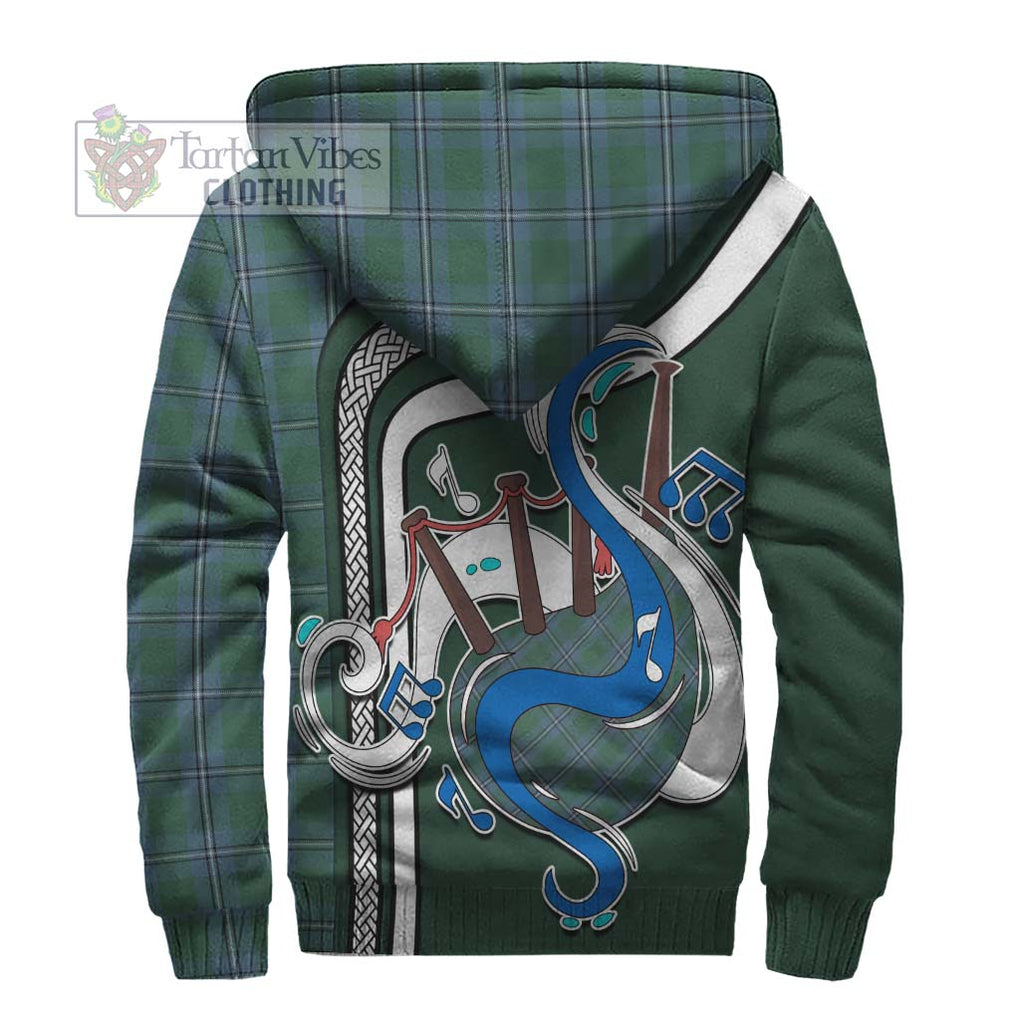 Irvine of Drum Tartan Sherpa Hoodie with Epic Bagpipe Style - Tartanvibesclothing Shop