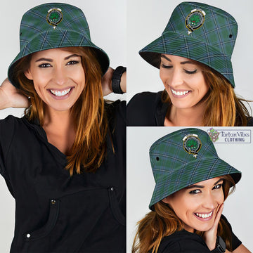 Irvine of Drum Tartan Bucket Hat with Family Crest