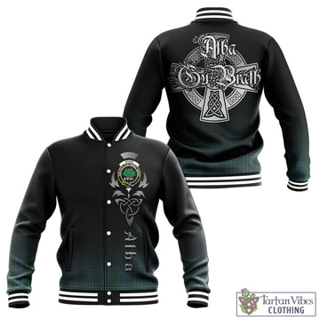 Irvine of Drum Tartan Baseball Jacket Featuring Alba Gu Brath Family Crest Celtic Inspired