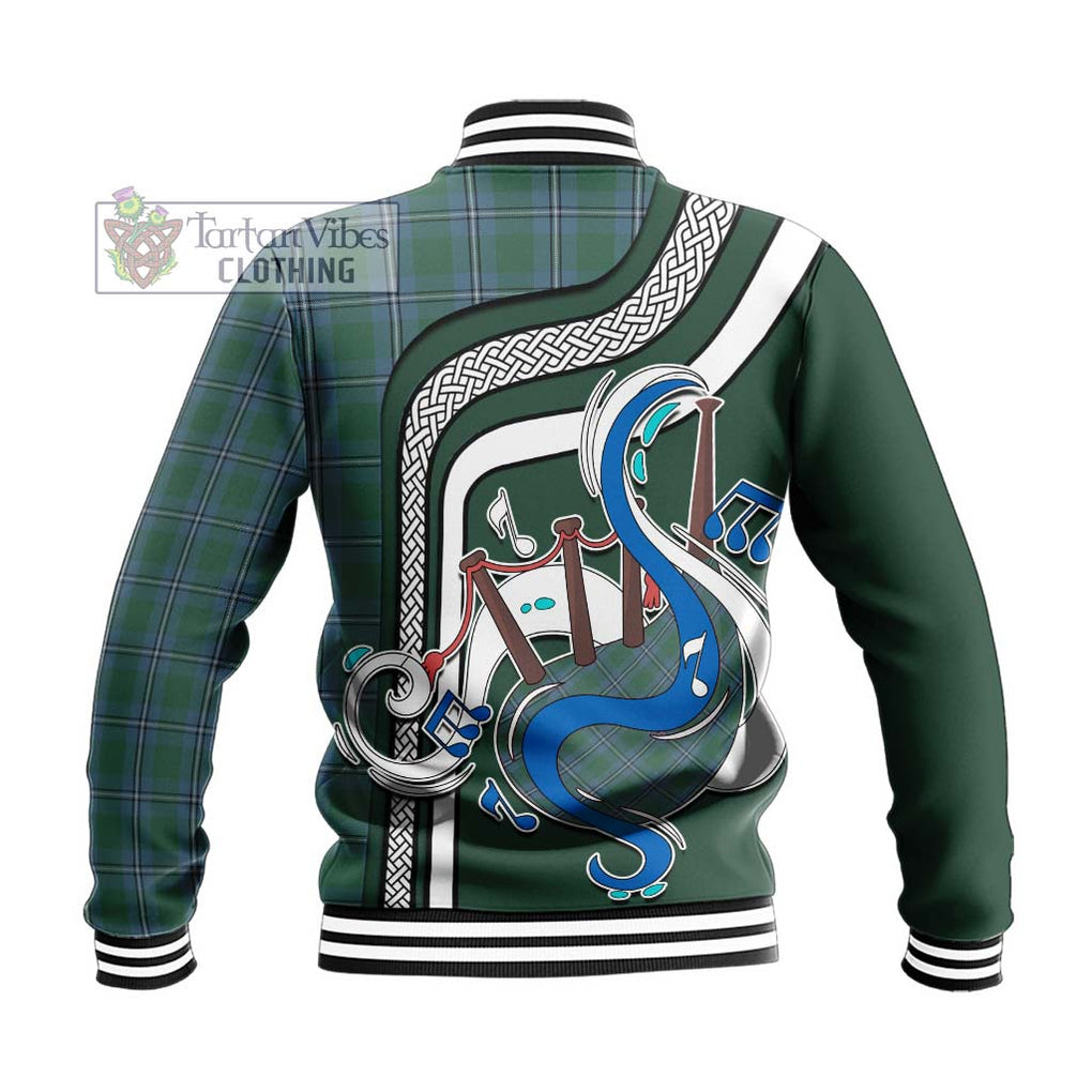 Tartan Vibes Clothing Irvine of Drum Tartan Baseball Jacket with Epic Bagpipe Style